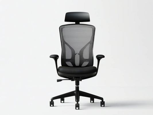 Black Ergonomic Mesh Office Chair with Adjustable Headrest and Lumbar Support, 26 x 26 x 46-52 in