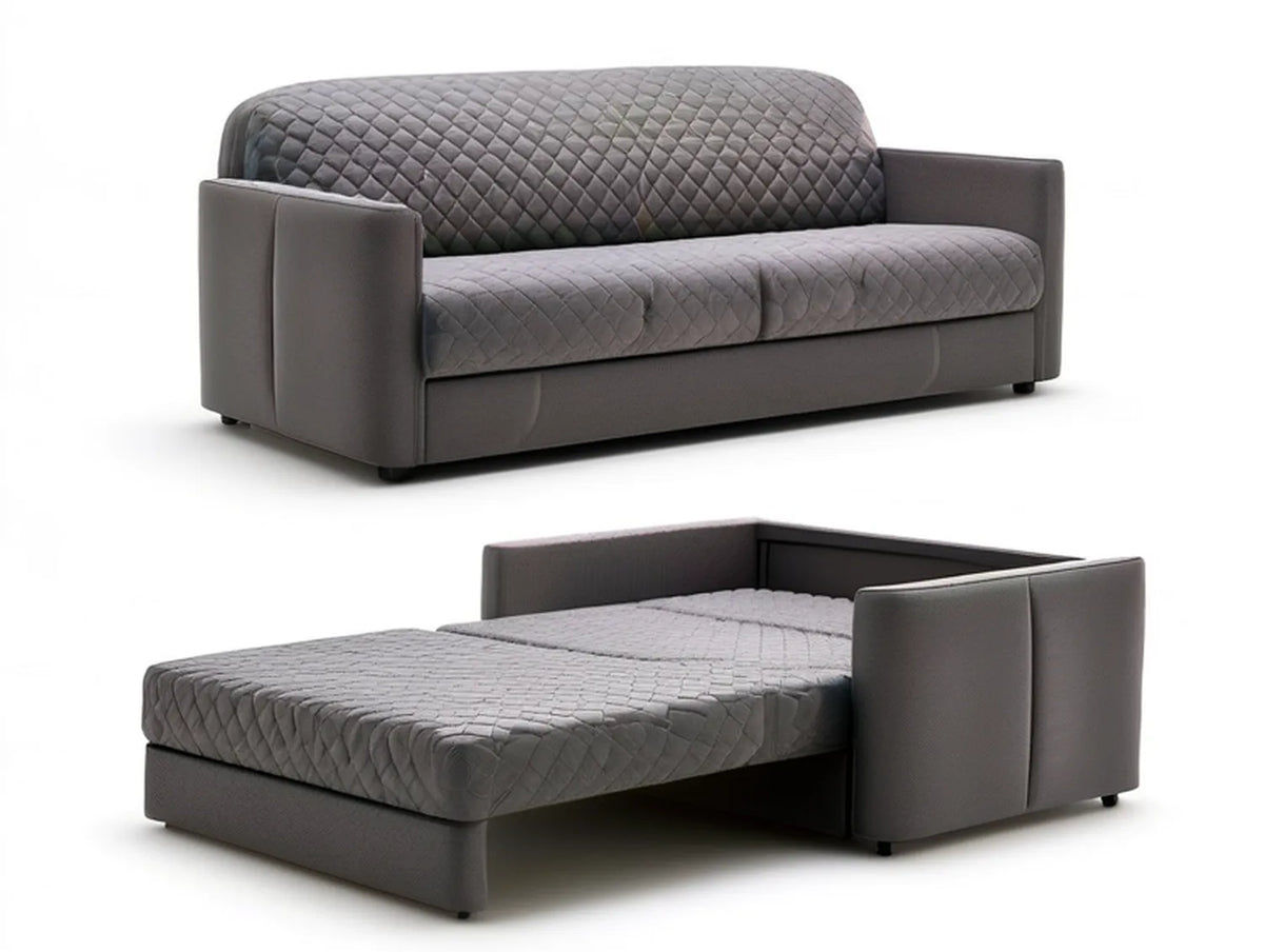 Dark Gray 3-Seat Convertible Sofa Bed, 90.6 x 37.8 x 34.6 in